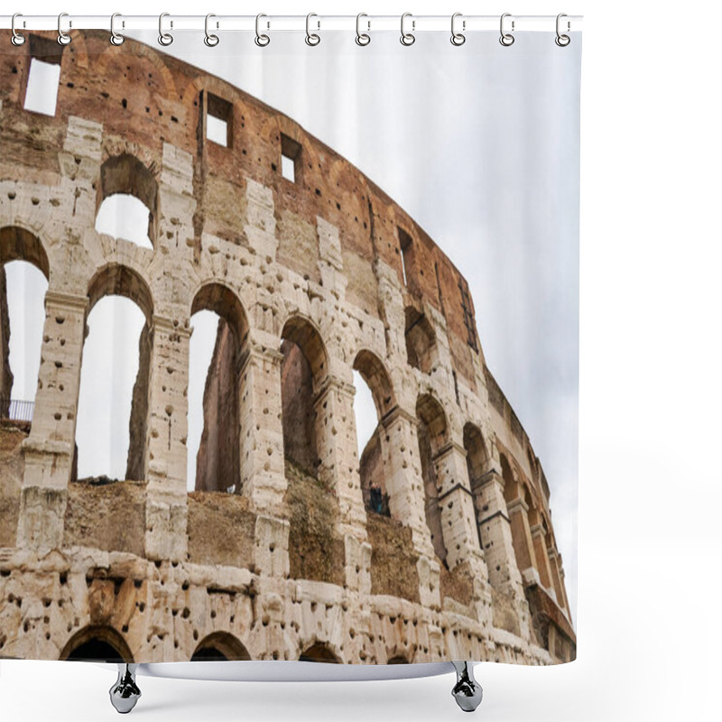 Personality  ancient Colosseum against sky with clouds in rome  shower curtains