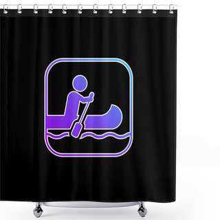 Personality  Boating Sign Blue Gradient Vector Icon Shower Curtains