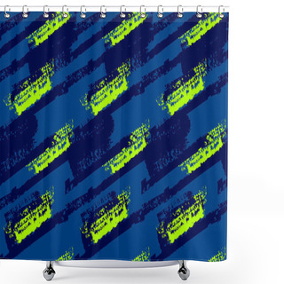 Personality  Seamless Grunge Textured Stripes Pattern. Retro Background With Colored Squares And Stripes. Shower Curtains