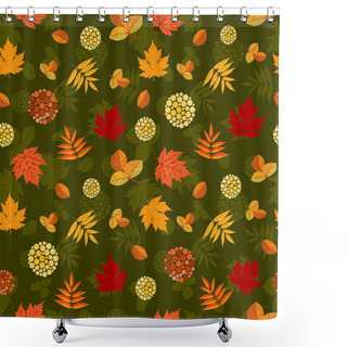 Personality  Luxuriant Seamless Pattern With Autumn Leaves Shower Curtains