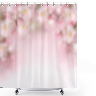 Personality  Abstract Spring Background With Pink Flowers Shower Curtains