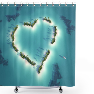 Personality  Heart Shaped Island Shower Curtains