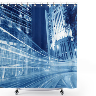 Personality  Hong Kong Night View With Car Light Shower Curtains