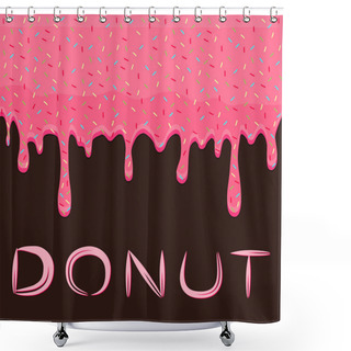 Personality  Syrup Pouring Food From Pink Donut Shower Curtains