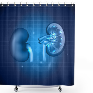 Personality  Kidneys Abstract Blue Background Shower Curtains