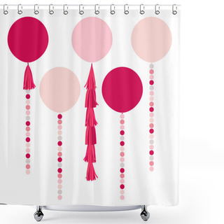 Personality  Vector Holiday Pink Balls Shower Curtains