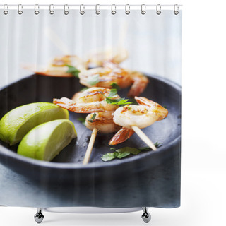 Personality  Grilled Prawns Shower Curtains