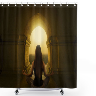 Personality  Spiritual Meditation Connected With The Energy Of The Universe Shower Curtains