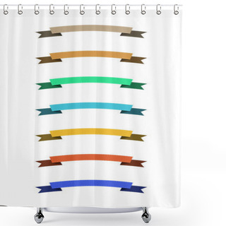 Personality  Set Of Blank Colorful Ribbons With Copy Space On White Background Shower Curtains