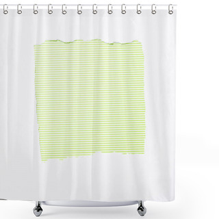 Personality  Lime Green Striped Colorful Background In White Torn Paper Hole Shower Curtains