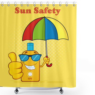 Personality  Smiling Bottle Sunscreen Shower Curtains