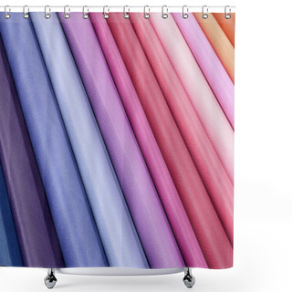 Personality  Background Of Colourful Fabrics In Leather In The Shop Shower Curtains