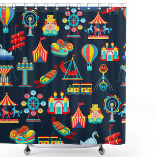 Personality  Amusement Park Seamless Pattern Shower Curtains