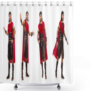 Personality  Gladiator Isolated On White Shower Curtains