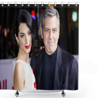 Personality  George Clooney And Amal Clooney Shower Curtains