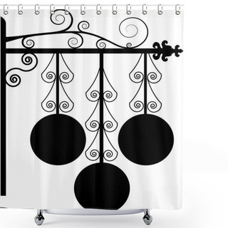 Personality  Pawnbroker Sign Isolated On A White Background Shower Curtains