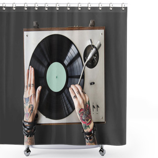 Personality  Hands In Tattoos With Vinyl   Shower Curtains