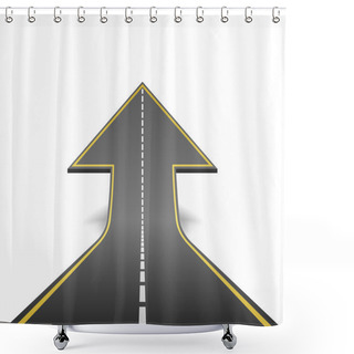 Personality  Straight Road Turning Into Ascending Arrow Concept Vector Illust Shower Curtains