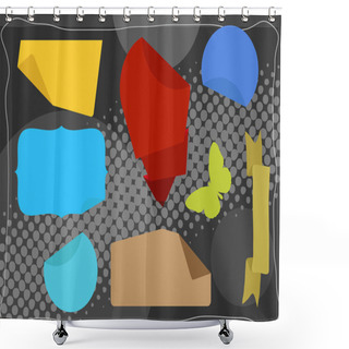 Personality  Vector Label And Banners Shapes Shower Curtains