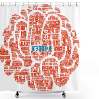Personality  Intersectional Word Cloud On A White Background.  Shower Curtains