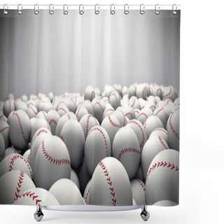Personality  Baseballs Shower Curtains