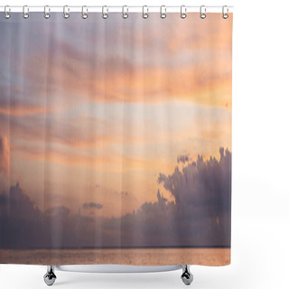 Personality  Panoramic Shot Of Sea And Cloudy Sky At Sunset  Shower Curtains