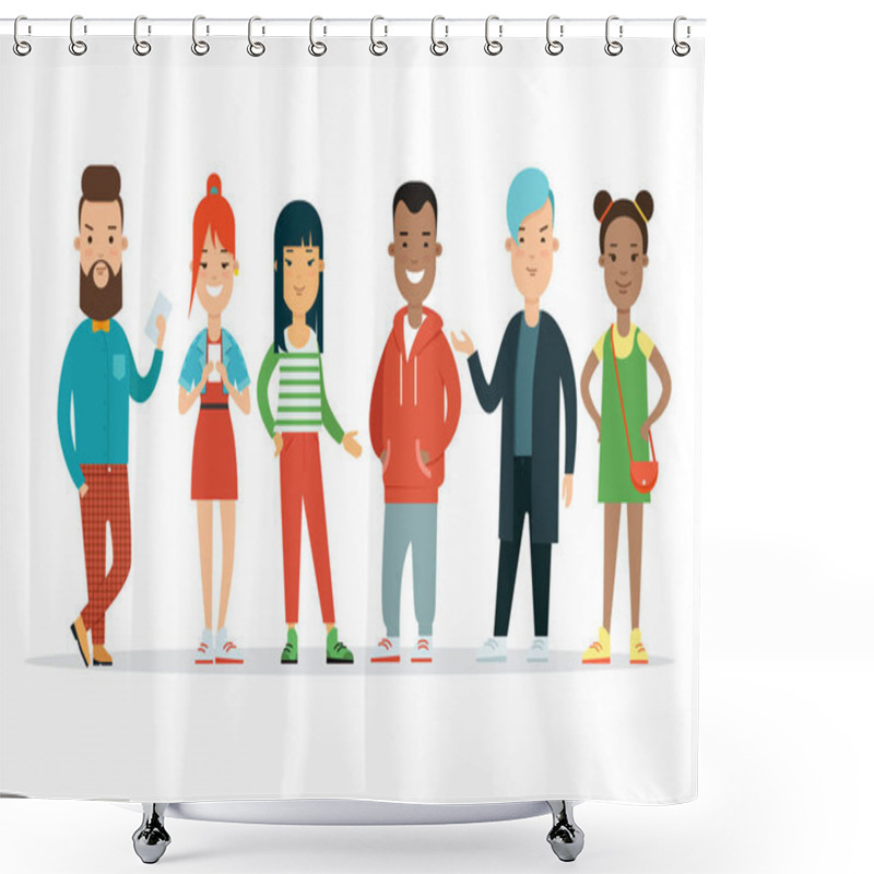 Personality  stylish teenagers icon shower curtains