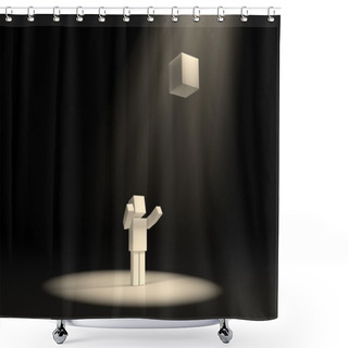 Personality  Simple Cubic Character. Shower Curtains