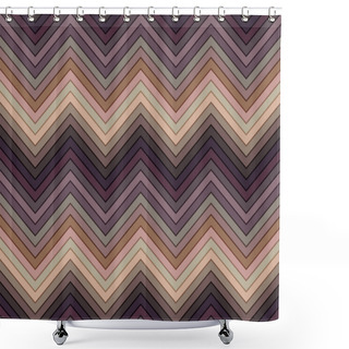 Personality  Seamless Multicolor Horizontal Fashion Chevron Pattern Shower Curtains