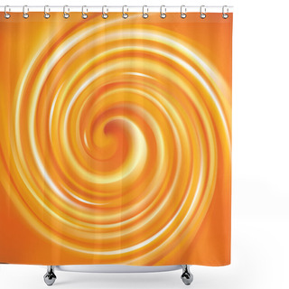 Personality  Vector Swirling Backdrop Vivid Orange Color Shower Curtains