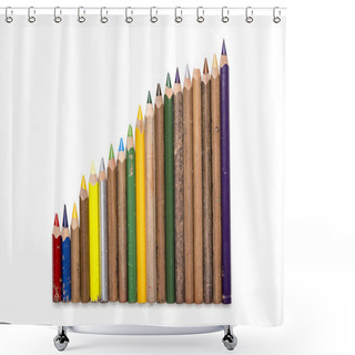 Personality  Collection Of Old Used Mulicolored Crayons Like  Organ Pipes Shower Curtains