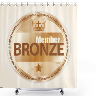 Personality  Bronze Member Badge With Royal Crown And One Star Shower Curtains