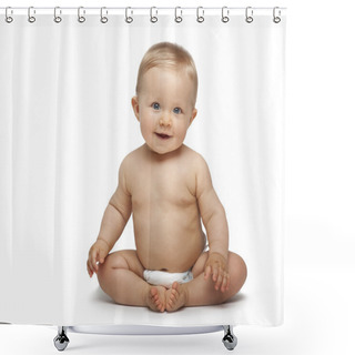 Personality  Baby Boy Sitting Shower Curtains