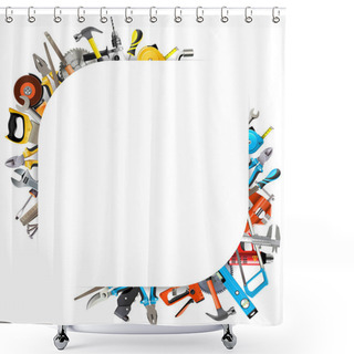 Personality  Vector Tools Corner Frame Shower Curtains