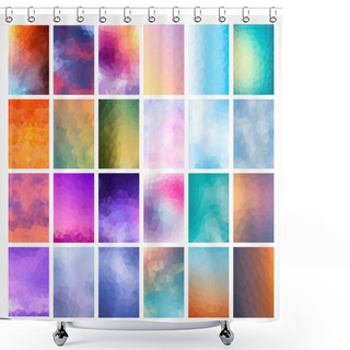 Personality  Set Abstract Modern Poligonal Background Shower Curtains
