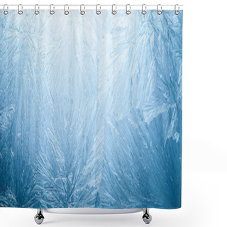 Personality  Winter Frost Patterns On Glass. Ice Crystals Or Cold Winter Background. Shower Curtains