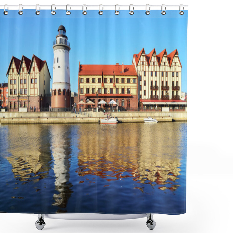 Personality  Fishing Village On A Summer Evening.. Kaliningrad (until 1946 Koenigsberg). Russia Shower Curtains