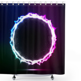Personality  Cosmic Circle Frame Shower Curtains