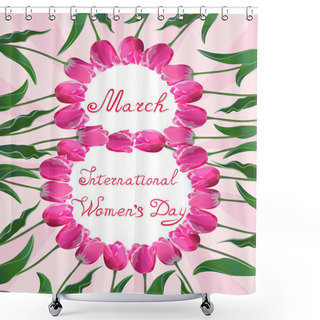Personality  International Women's Day. Greetings Card. Shower Curtains