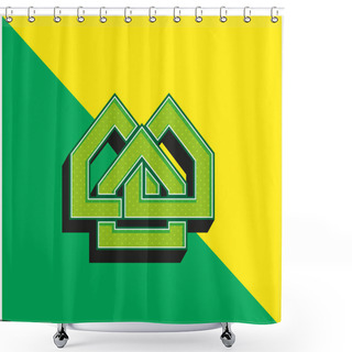 Personality  Alliedhomes Logo Green And Yellow Modern 3d Vector Icon Logo Shower Curtains