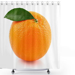 Personality  Ripe Orange With Leaf Shower Curtains