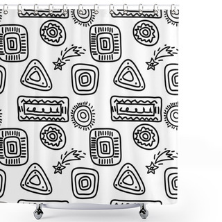 Personality  Rock Paintings White Shower Curtains