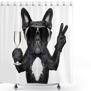 Personality  Cocktail Dog  Shower Curtains
