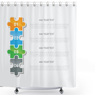 Personality  Puzzle Piece Infographic Option And Text Area Vector Shower Curtains