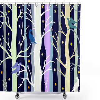 Personality  Dark Autumn Forest. Shower Curtains