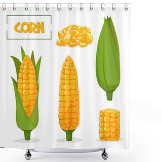 Personality  Set Of Ripe Corn Cobs Shower Curtains