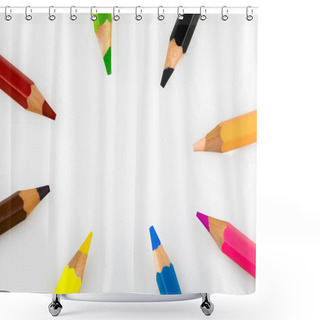 Personality  A Group Of Colored Pencils Shower Curtains