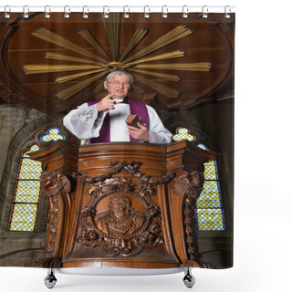 Personality  Antique Pulpit And Priest Shower Curtains
