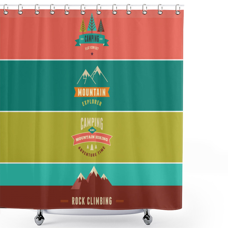 Personality  Hiking, Camp Banners, Backgrounds And Elements Shower Curtains