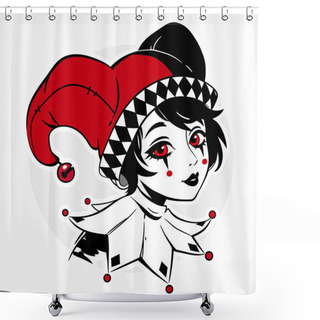 Personality  Image Of A Beautiful Joker Girl Shower Curtains
